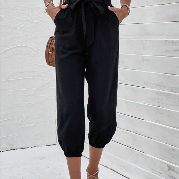 💫SHEIN Women’s Jogger polyester black 3/4 Lenght pants - Picture 1 of 3